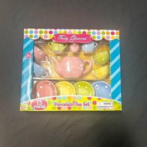 Porcelain Tea Set for Kids - Pink, Yellow, Blue